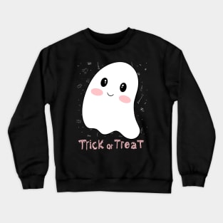 Trick or treat Funny cute Scary ghost Halloween cute scary little ghost Crewneck Sweatshirt